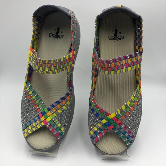 Corkus Women's Colorful Wedge Sandals Mary Janes Slip On Open Toe Beth Size 10 - Picture 14 of 14